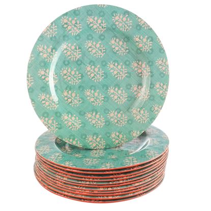 Picture of Studio California Solina 12 Piece 9 Inch Melamine Dessert Plate in Aqua