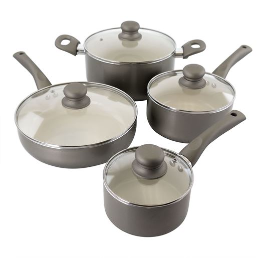 Picture of Oster Newcrest 8 Piece Ceramic Nonstick Aluminum Cookware Set with Soft Grip Handles