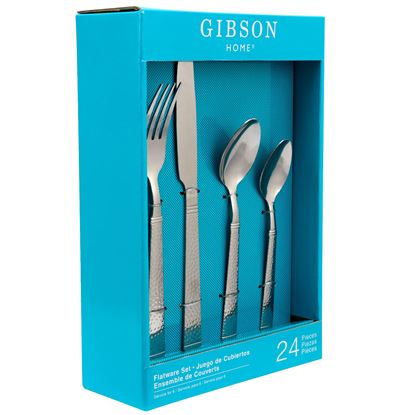 Picture of Gibson Home Prato 24 Piece Flatware Set in Tumble Finish