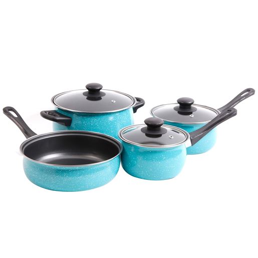 Picture of Gibson Home Casselman 7 piece Cookware Set in Turquoise