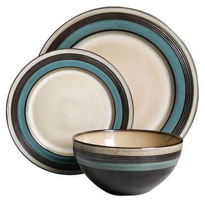 Picture of Gibson Everston 12-Piece Dinnerware Set in Teal