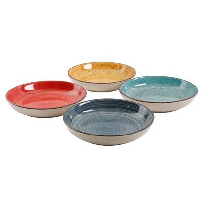 Picture of Gibson Home Color Speckle 4 Piece 10.75 Inch Stoneware Pasta Bowl Set