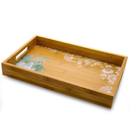 Picture of Life on the Farm 15 Inch Square Bamboo Serving Tray