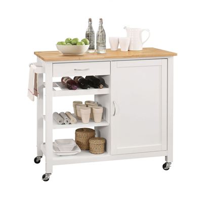 Picture of 42" X 18" X 34" Natural And White Kitchen Island
