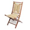 Picture of Set of 2 Brown and Natural Bamboo Folding Dining Chairs with Seagrass Triangle Weave