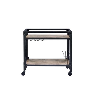 Picture of 32" X 16" X 31" Black Metal Serving Cart