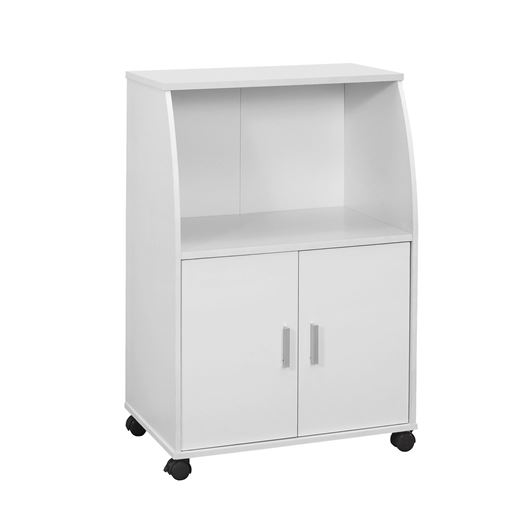 Picture of 15.25" x 22" x 33" White Particle Board Laminate  Kitchen Cart