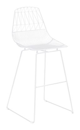 Picture of 22" x 22" x 43.5" White, Steel, Bar Chair - Set of 2