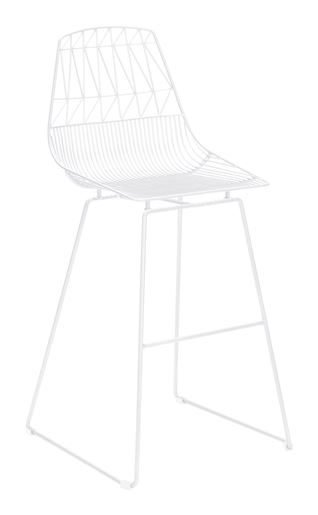 Image sur 22" x 22" x 43.5" White, Steel, Bar Chair - Set of 2