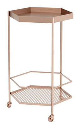 Picture of 18.3" x 16.5" x 29.9" Gold Steel Bar Cart