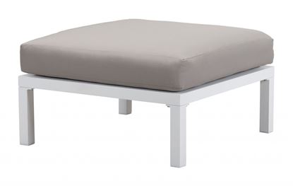 Picture of White and Gray Sunproof Fabric Gray and White Outdoor Ottoman