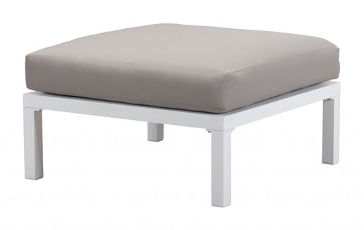 图片 White and Gray Sunproof Fabric Gray and White Outdoor Ottoman