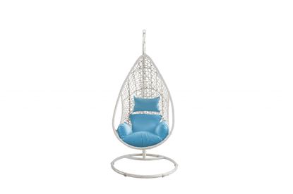 Image de 40" X 40" X 81" White Wash Hanging Egg Chair