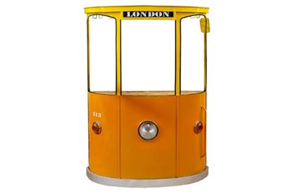 Picture of 18" X 70.5" X 49.5" Yellow and Orange London Tram Bar