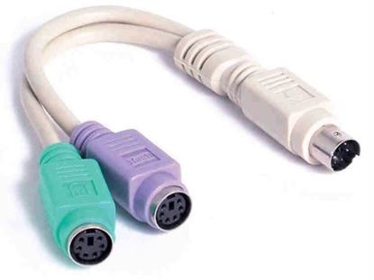 Picture of THIS 6IN KEYBOARD/MOUSE SPLITTER CABLE TURNS A SINGLE PS/2 PORT INTO TWO PS/2 PE