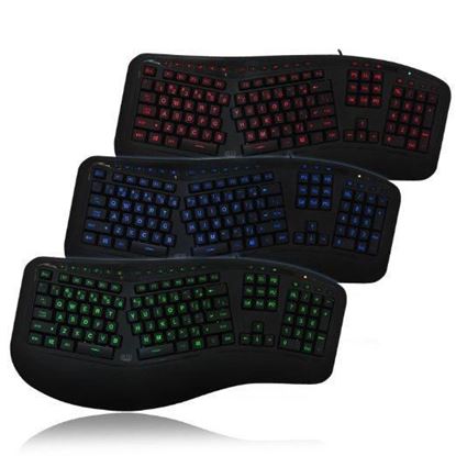 Picture of ADESSO TRU-FORM 150 - 3-COLOR ILLUMINATED ERGONOMIC KEYBOARD