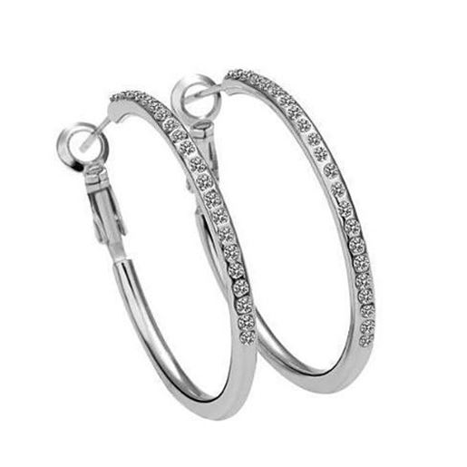 Picture of Hoop Earrings with Crystals in 18kt GF  White, Yellow or Rose Gold