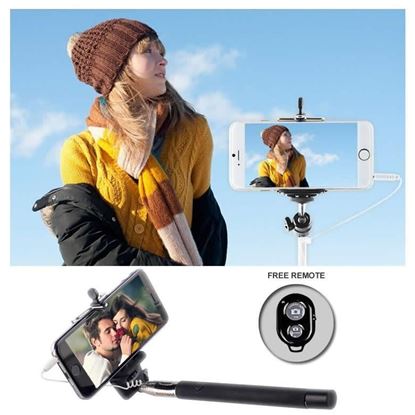 Picture of Never Charge Auto Monopod Selfie Stick - PLUS A BONUS FREE REMOTE!