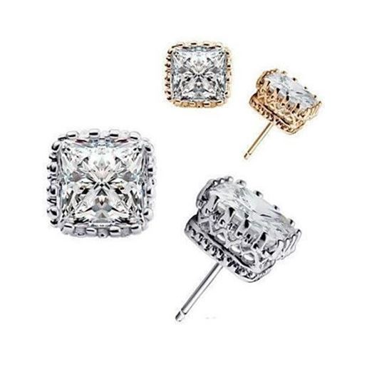 Picture of Royal Crown Earrings in Princess Cut Stones