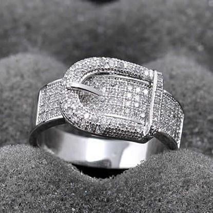 Picture of Illusion - Belt Style Ring Crafted In Hand Set CZ Stones On Sterling Silver