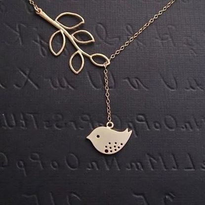 Picture of Spring has Sprung! Necklace and Chain with Sparrow and Tree Flying to the Nest