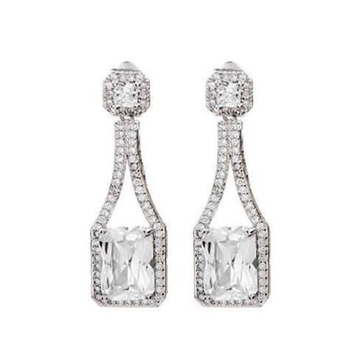 Picture of Love At First Glance - The Diamond Crystal Bridal Earrings