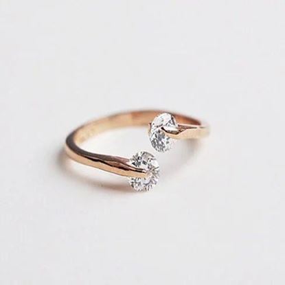 Picture of Match Made In Heaven - Two Diamonds have come together on a Gold Overlay Sterling Silver Ring