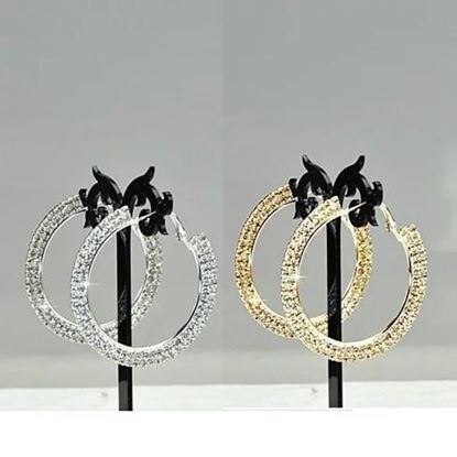 Picture of ETERNITY EVER GLOW - Double Shine Hoop Earrings Crystal