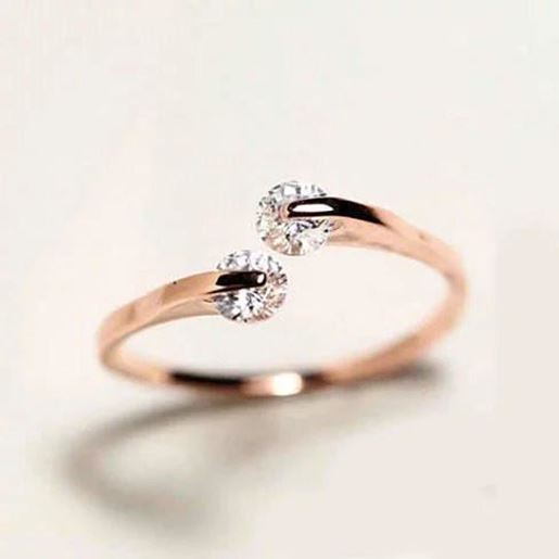 Picture of Match Made In Heaven Two Diamonds have come together on a ROSE GOLD on Sterling Silver Ring