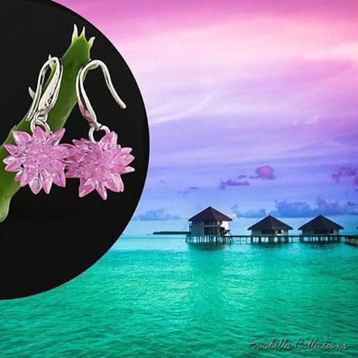 Picture of Bora Bora - The Exotic Flower Earrings - Handcrafted in Sterling Silver