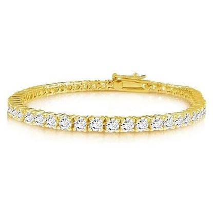 Picture of Brilliant Bracelet - A 14kt Gold Plated Brilliant Cut and Shine Diamond CZ Tennis Bracelet