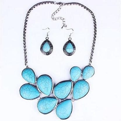 Picture of Turquoise Earth Necklace and Earrings Set