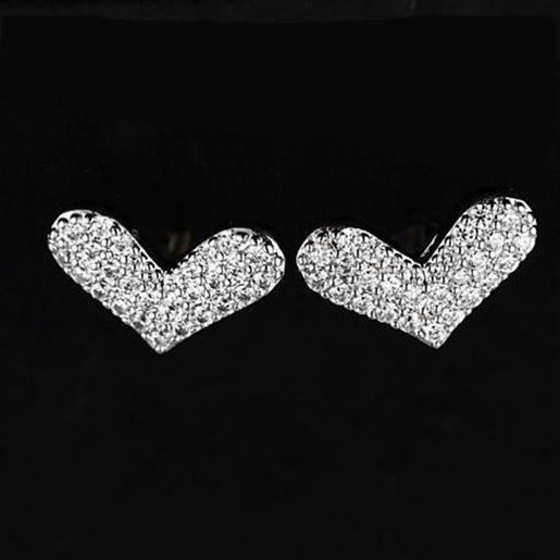 Picture of Heart Beats  The Pave Heart Earrings