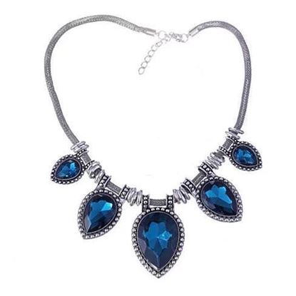 Picture of BeYOUtiful Crystal And Antique Silver Style Statement Necklace