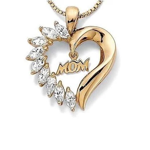 Picture of MOM's LOVE Heart Pendant With CZ