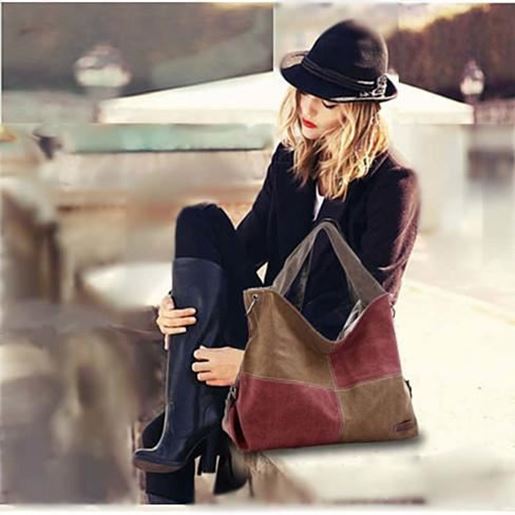 Picture of Fair and Square Two Tone Journey Canvas Shoulder Bag