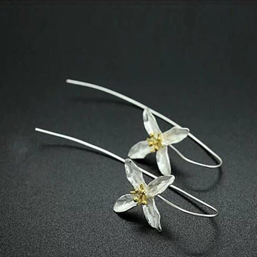 Picture of Straight from the Valley Amazing Flower Earrings made in Sterling Silver