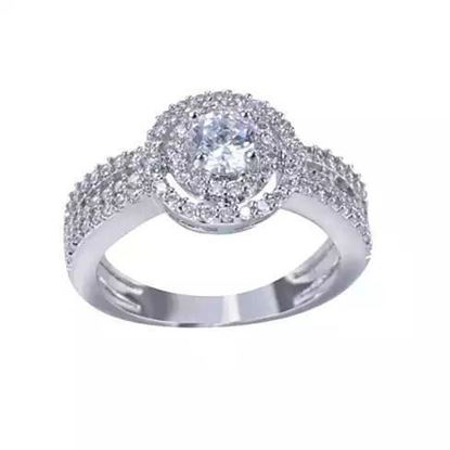 Picture of ARTDECO Double Halo Ring 18Kt White Gold Overlay