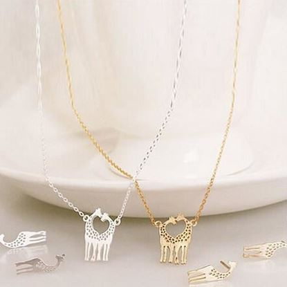 Picture of LOVE IS TALL Giraffe Love Necklace And Earrings Set of 3