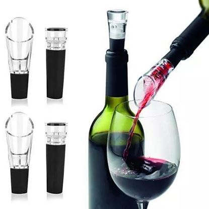 Picture of Pour And Preserve Wine Bottle Spouts And Stoppers Set Of 4