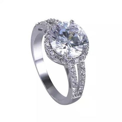 Picture of Love Struck Diamond Crystals Platinum Plated Halo Ring