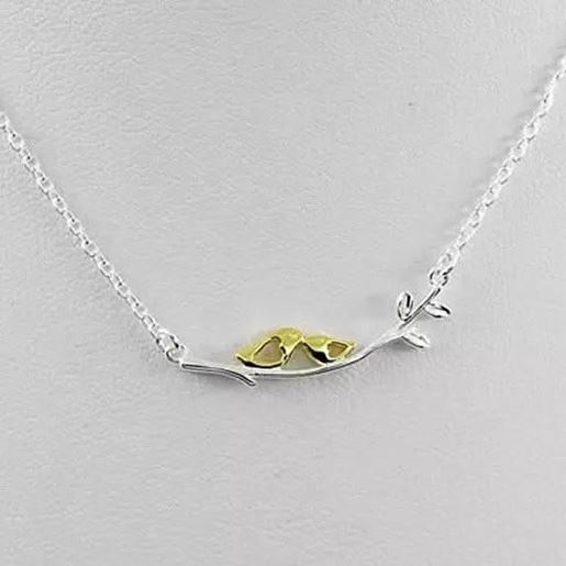 Picture of Sealed With A Kiss Bird Necklace in Sterling Silver 925