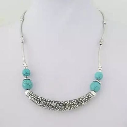 Picture of Luna The Crescent Moon Turquoise Necklace