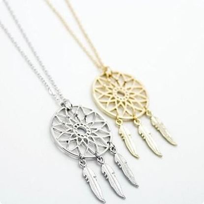 Picture of BELIEVE The Dream Catcher Necklaces In Yellow And White Gold Plating