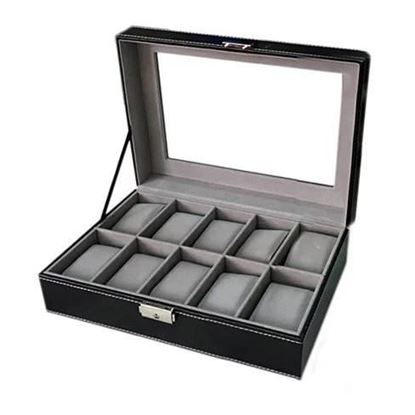 图片 WATCH VALET Glass Top Watch Boxes For Collection Of 6 or 10 Watches