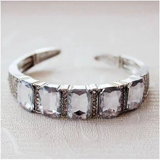 Picture of Majestic Diamond Crystal Open Ended Bracelet