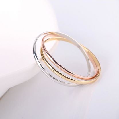 Picture of Siana Tri Color Bangles In 18 Kt Rose Gold Plating Yellow Gold Plating And White Gold Plating