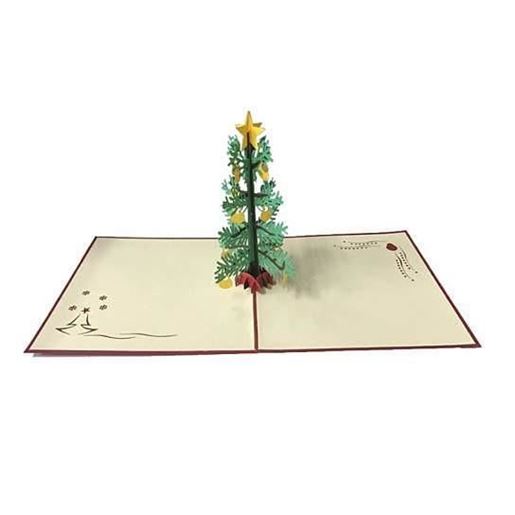Image sur 3D Christmas Tree with Ornaments Greeting Card Memories Treasured Forever