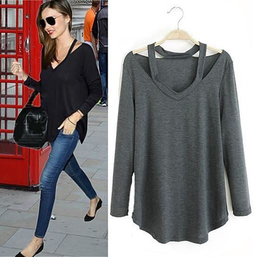 Picture of Cut Out To Lounge Top Easy Wear Long Sleeves In 6 Colors