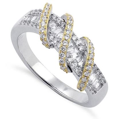 Picture of Prosper Platinum Ring With Golden Loops